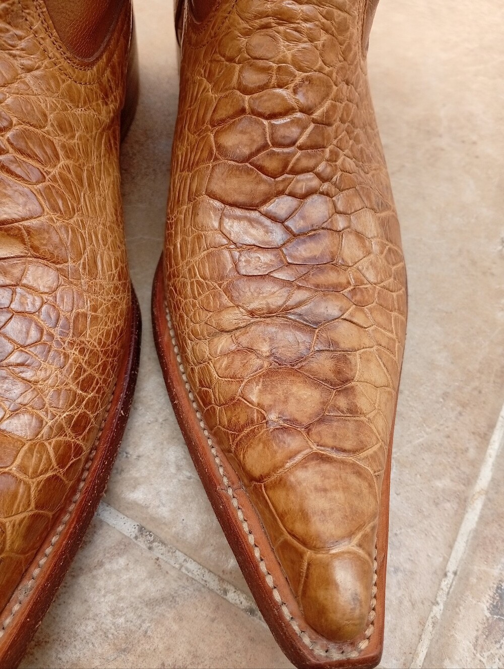 Pre Ban Unbranded Sea Turtle Western Pointed Toe Cowboy Boots - Brown - Picture 4 of 15